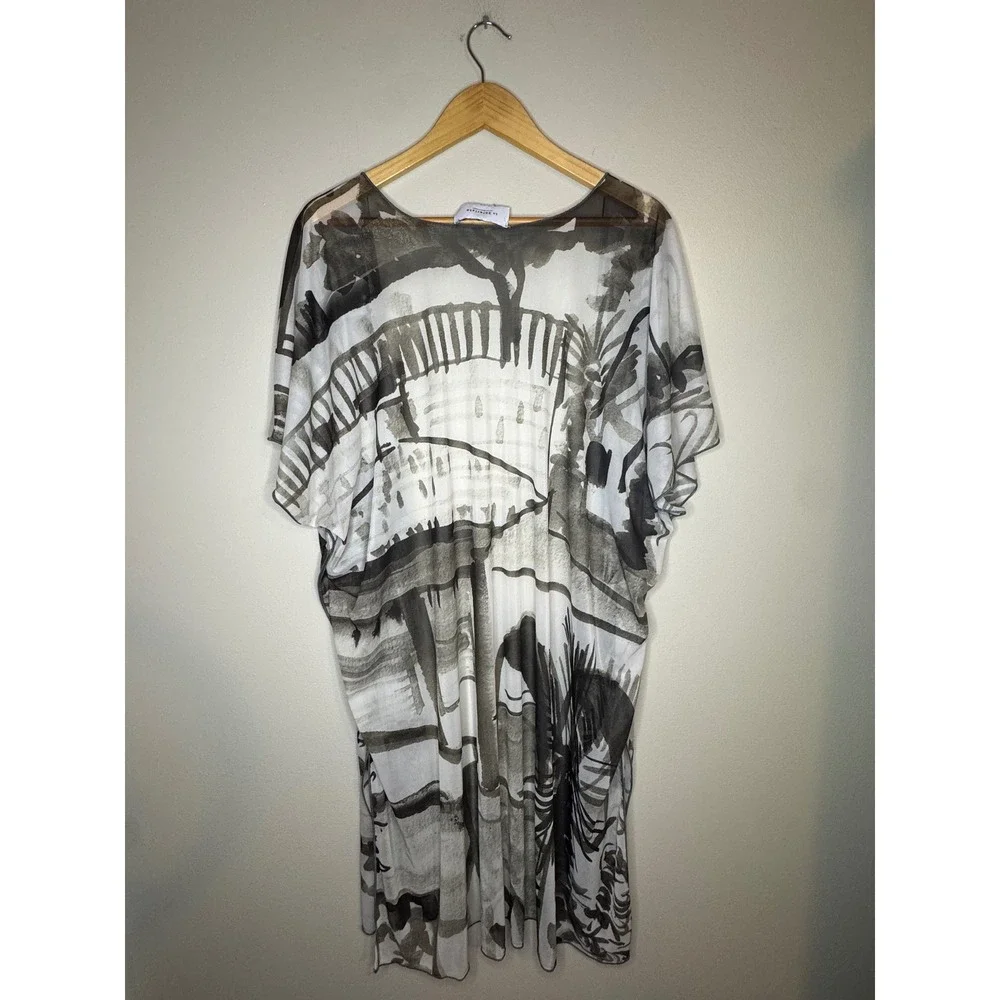 Le Galeriste Abstract Print Kimono‎ Duster One Size